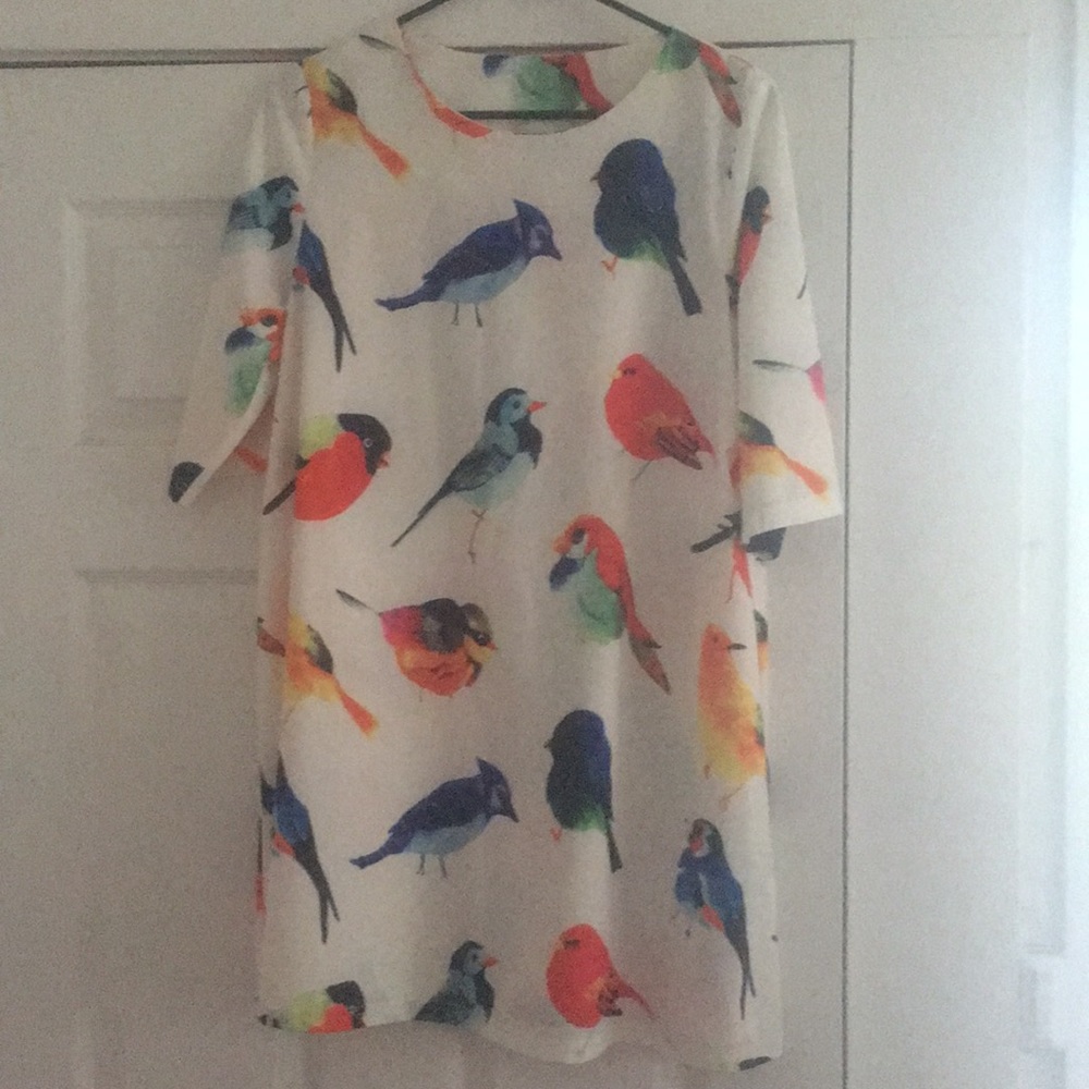 Short dress-bird print